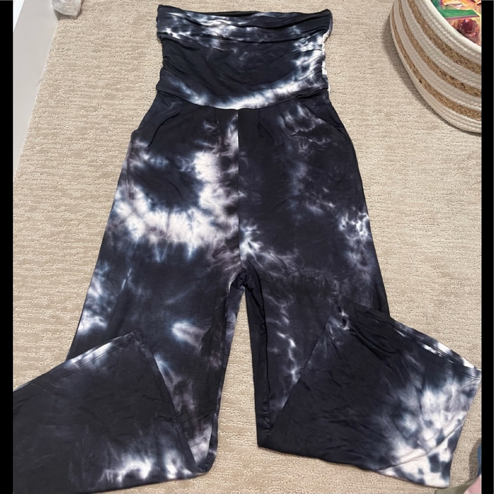 NWT ANTISTAR TIE DYE TUBE WIDE LEG CROP ROMPER